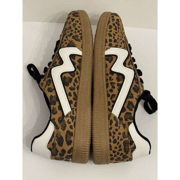 NWOB Steve Madden Brown Leopard Print Sneakers Gum Low Profile Women's 7 - Picture 4 of 8